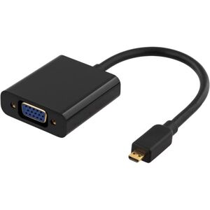 Micro Hdmi Til Vga / 3.5 Mm Minijack Adapter Kabel - Sort