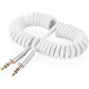 Slim Minijack 3.5 Mm Spiral Kabel - 2 M - Hvid