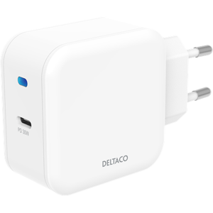 Deltaco Usb-C Oplader - 3a/30w - Hvid