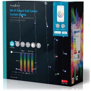 Nedis Smartlife Led Gardin Lyskæde - Rgb - 180 Led - 3 M