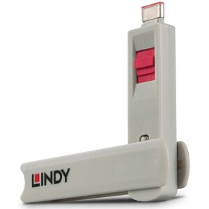 Lindy Usb-C 3.1 Pc Port Blocker - 4 Låse / 1 Nøgle - Rød