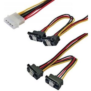 Sata Strøm Splitter - 1 X 4-Pin Molex Han Til 4 X 15-Pin Han