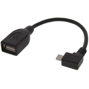 Usb Otg Kabel 2.0 - Usb-A Hun / Micro-B Han Vinklet - 0.1 M