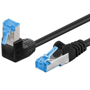 Cat 6a S/ftp Vinklet Netværkskabel - Sort - 2 M