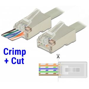 DeLOCK Rj45 Crimp+cut Modularstik - Solid/blød Cat 6 Stp - 20 Stk.