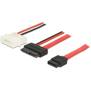 DeLOCK Slim Sata 13-Pin Til 7-Pin Data + 2-Pin Strøm - 30 Cm