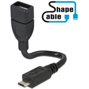 DeLOCK Otg Usb 2.0 Micro-B Han Til Usb-A Hun - Shapecable Serie - 35 Cm