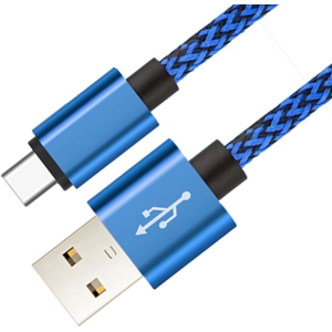 Stofbeklædt Usb-C 3.1 Usb Kabel - Blå - 1 M