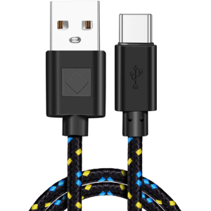 Usb-C 3.1 Stofbeklædt Usb Kabel - Sort - 1 M