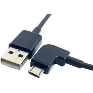 Usb-A 2.0 Han / Vinklet Micro-B Han - Sort - 1 M