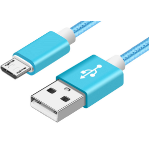 Stofbeklædt Usb-A / Micro-B Usb Kabel - Blå - 1 M