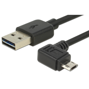 DeLOCK Dual Easy Usb 2.0 - Usb-A / Micro-B - Vinklet - Sort - 0.5 M