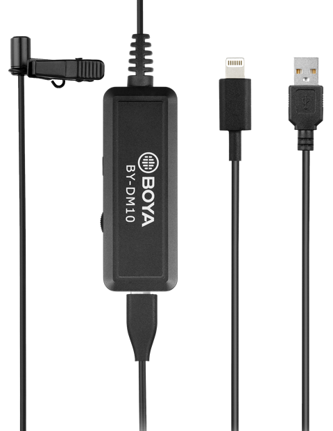 Boya By-Dm10-L - Digital Lavalier Mikrofon Til Ios/mac/pc - Sort