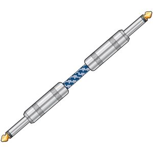 Stofbeklædt Jack Kabel - Blå/hvid - 3 M