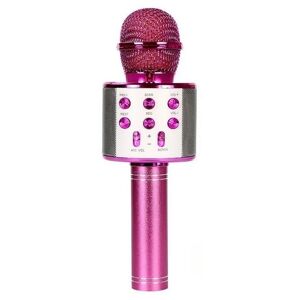 Trådløs Karaoke Mikrofon Med Bluetooth Højttaler - Pink