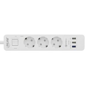 Stikdåse 3 Udtag -  3 X Usb - Afbryder - Eu Jord - Hvid - 1.5 M