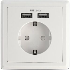 Delock Usb (Schuko) 230v Stikkontakt - 1 X Usb-A - Hvid