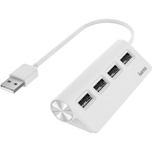 Hama Usb-A 2.0 Hub - 4 Vejs - 480 Mbit/s - Hvid