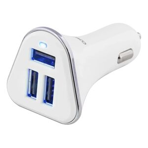 Deltaco 12v Til 3 X Usb Billader - 5.2a/26w - Hvid