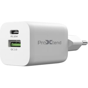 Proxtend 230v Usb-C/usb-A Pd/qc Oplader - 3a/30w - Hvid