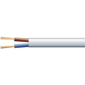 Lampeledning - Oval - 2x0.75mm2 - Hvid - 100 M