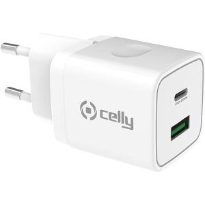 Celly 230v Oplader - 1x Usb-C Pd / 1x Usb-A - 20w - Hvid