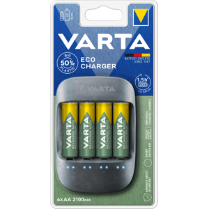 Varta Eco Batterioplader Inkl. 4xaa Batterier - 2100mah