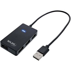 Inline Usb 2.0 Hub - 4 Vejs - Sort - 30 Cm