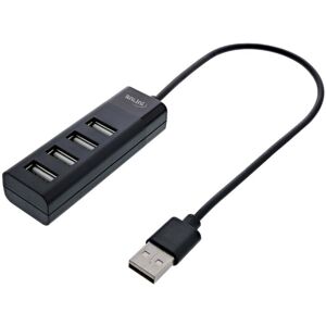 Inline Usb 2.0 Slim Hub - 4 Vejs - Sort - 30 Cm