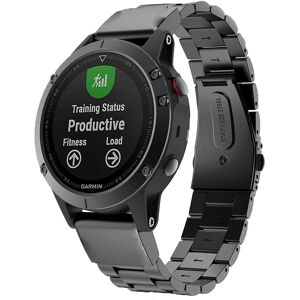 Urrem Til Garmin Fenix 5x/6x/7x - Rustfrit Stål - 26 Mm - Sort