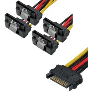 Sata Splitter Kabel - 15-Pin Hun Til 4 X 15-Pin Han - 15 Cm