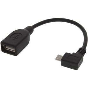 Usb Otg Kabel 2.0 - Usb-A Hun / Micro-B Han Vinklet - 0.1 M