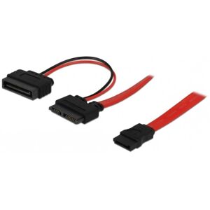 DeLOCK Slim Sata Hun Til Sata 7-Pin Data + Sata 15-Pin Strøm  - 30 Cm