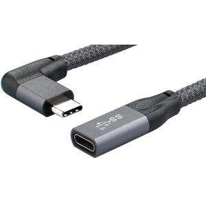 Usb-C 3.2 Gen.2 Forlængerkabel - 5a/100w - Vinklet - 0.20 M