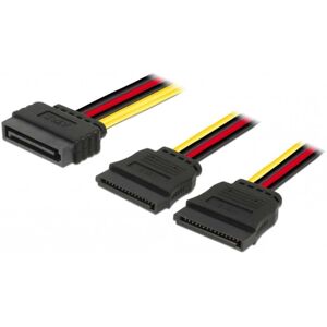 DeLOCK Sata Splitter Kabel - 15-Pin Hun Til 2 X 15-Pin Han - 15 Cm