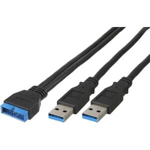 Usb 3.0 Adapter Kabel, 2x Usb A Han Til Bundkort- 0.4 M