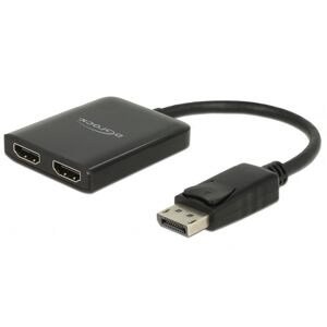 Delock Displayport Til Hdmi Splitter - 4k/60hz - 2 Vejs - Sort