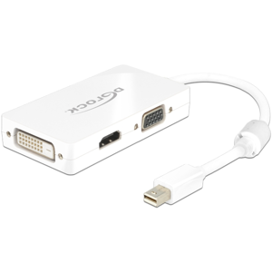 Delock Mini Displayport Til Dvi/hdmi/vga Adapter - Hvid