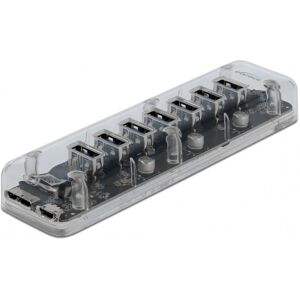 Delock Usb Hub 3.0 - 7 Vejs - Transparent