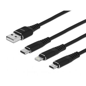 Delock 3in1 Usb Opladerkabel - Lightning/micro-B/usb-C - 1 M