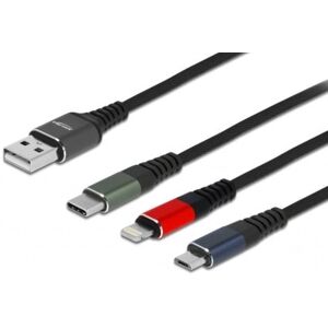 Delock 3in1 Usb Opladerkabel - Lightning/micro-B/usb-C - 1 M