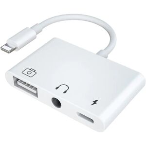 Apple Lightning Hub Minijack + Usb Adapter Kabel - Oplad Og Afspil