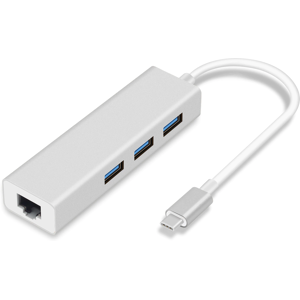 Usb-C Hub - 3 X Usb + 1 X Rj45 - Sølv