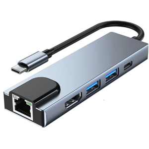 Usb-C Macbook Pro Rj45 Hub 5in1 - Grå