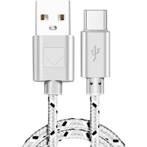 Usb-C 3.1 Stofbeklædt Usb Kabel - Sølv - 2 M