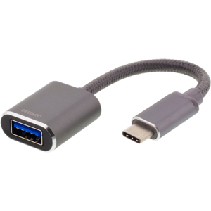 Usb-C Otg Adapter - Usb-C Han / Usb-A 3.0 Hun - Grå