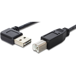 DeLOCK Easy Usb 2.0 Kabel - Usb-A / Usb-B - Vinklet - Sort - 2 M