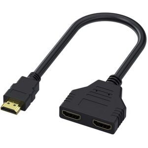 Hdmi Han Til 2 X Hdmi Hun - Guldbelagt