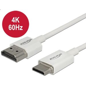 Delock Mini Hdmi Til Hdmi Kabel - Ultra Slim - 0.25 M - Hvid