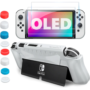 Nintendo Switch Oled Tilbehørssæt - 4 Dele - Hvid